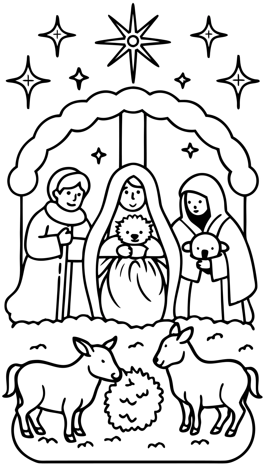 jesus born coloring page